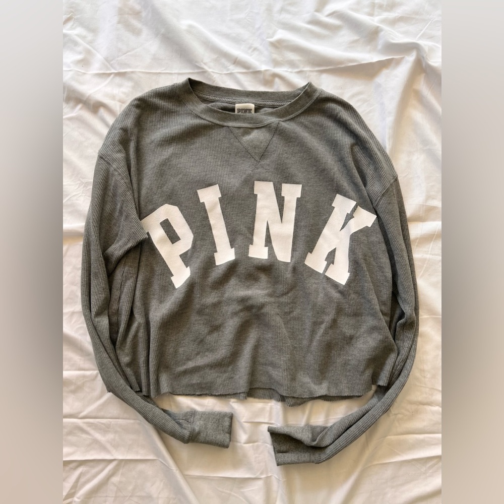 PINK Gray Sweater - Picture 1 of 2